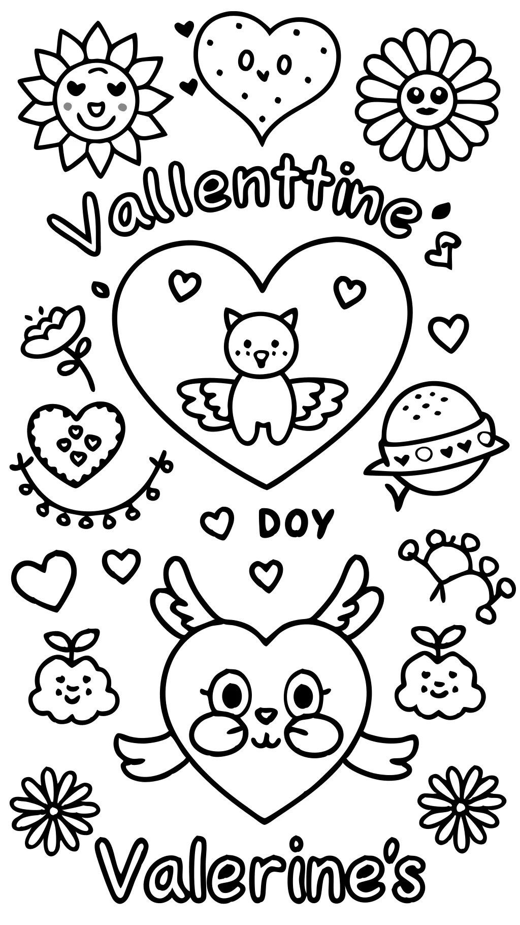 valentines day card coloring pages